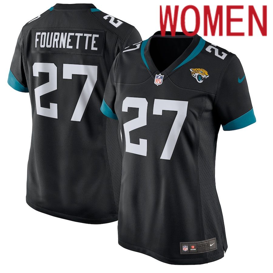 Women Jacksonville Jaguars #27 Leonard Fournette Nike Black New Game NFL Jersey->women nfl jersey->Women Jersey
